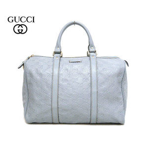 Gucci Guccissima Leather Boston Bag Light Blue